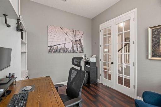 Office with French Doors.