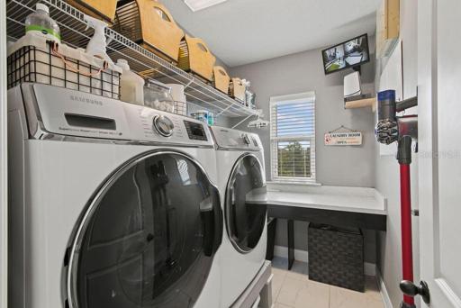 Laundry Room with storage under the units.