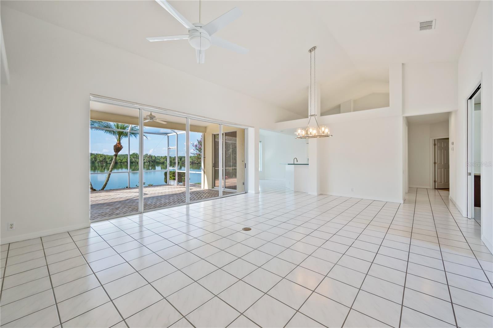 To the right is the kitchen