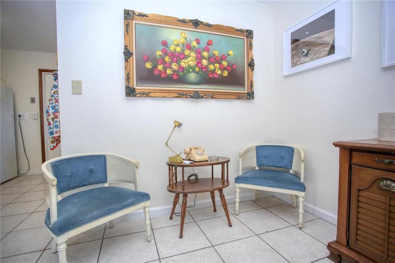 Sitting area in dining room