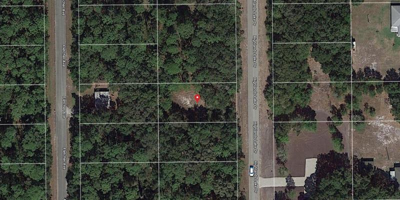 Birds eye view of land plot