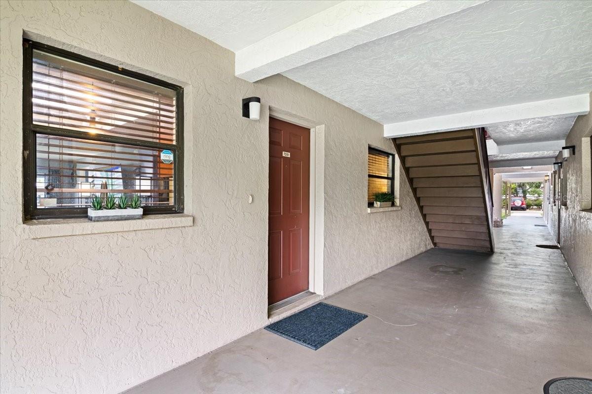 Front entryway with Ring Doorbell.