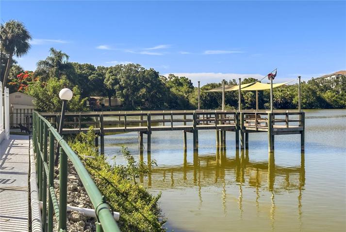 Dock with shaded siting area