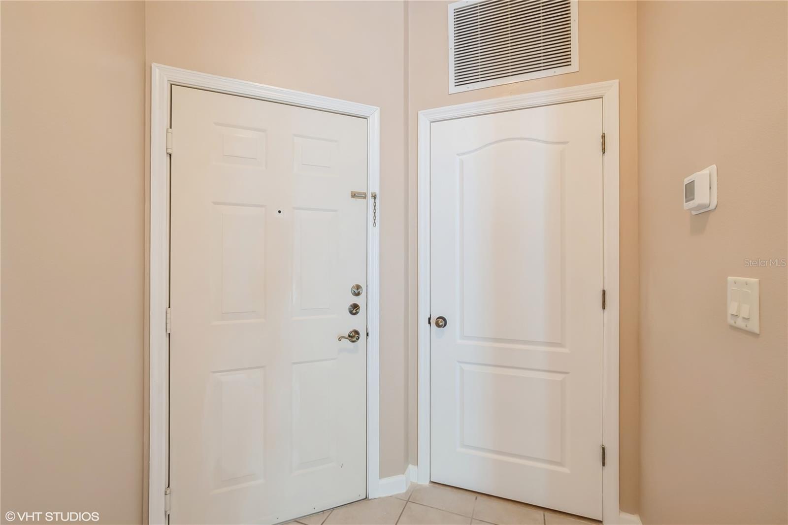 Entrance and foyer, laundry room door