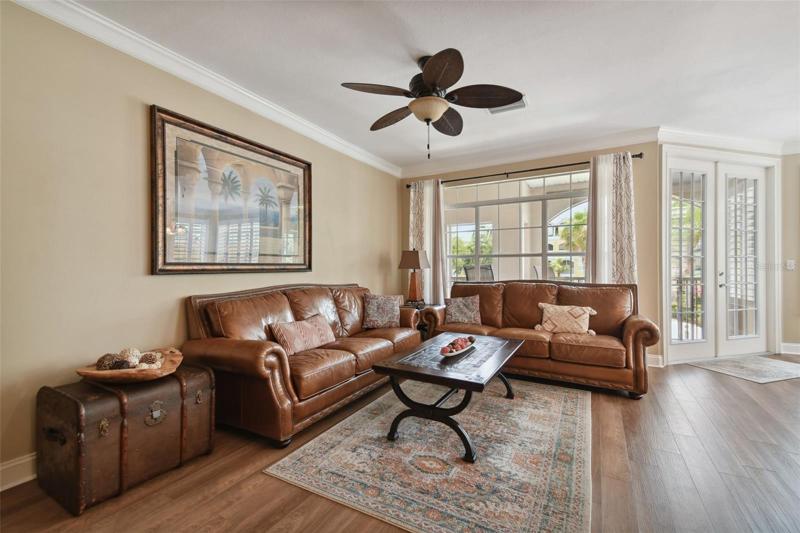 Living Room French Doors to Patio