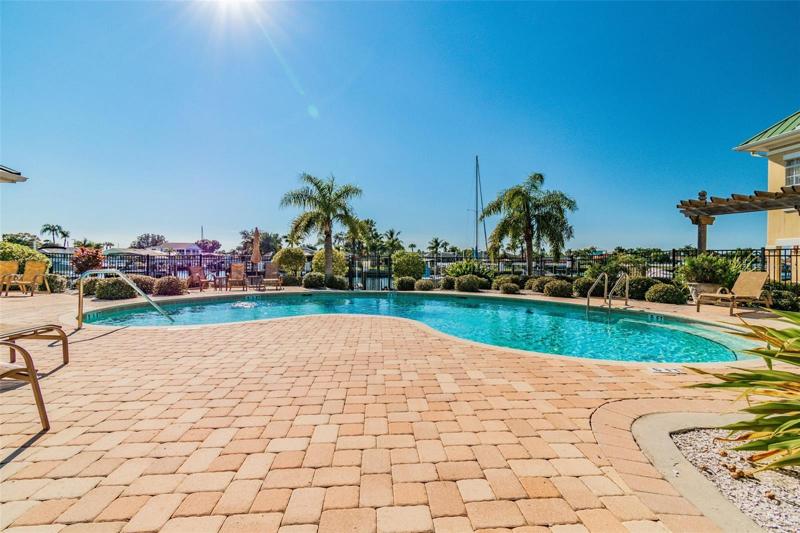 Heated Pool overlooking the Marina and Waterway