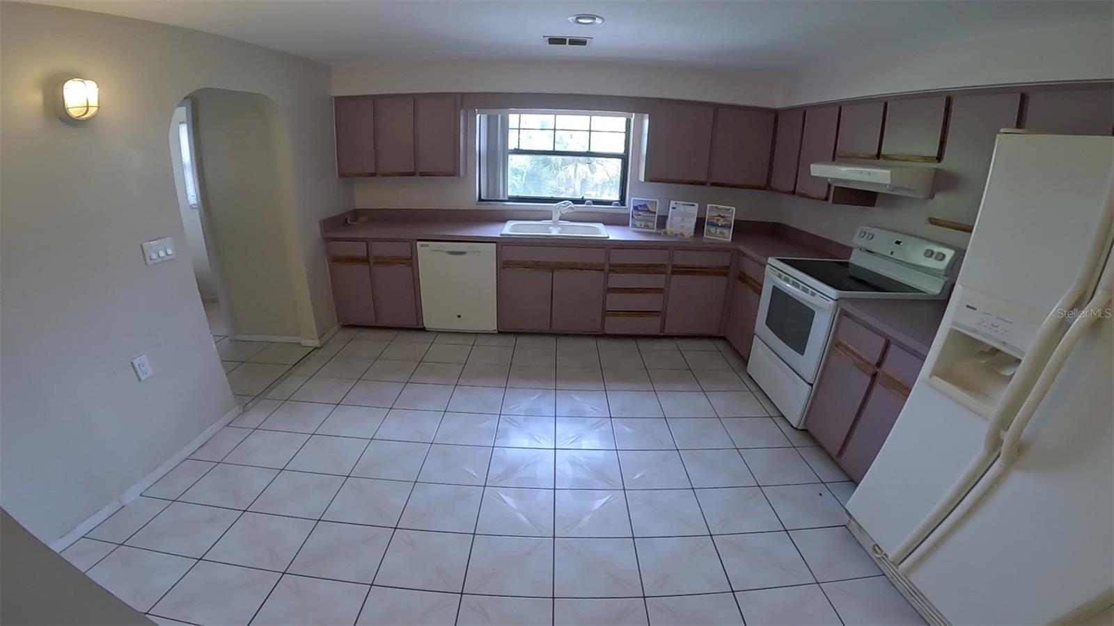 LARGE KITCHEN AREA WITH A GREAT VIEW