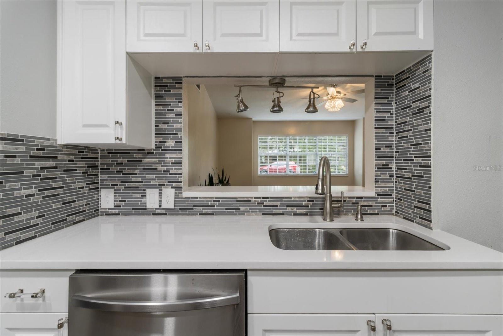 Tiled Backsplash &amp; Double Basin Sink