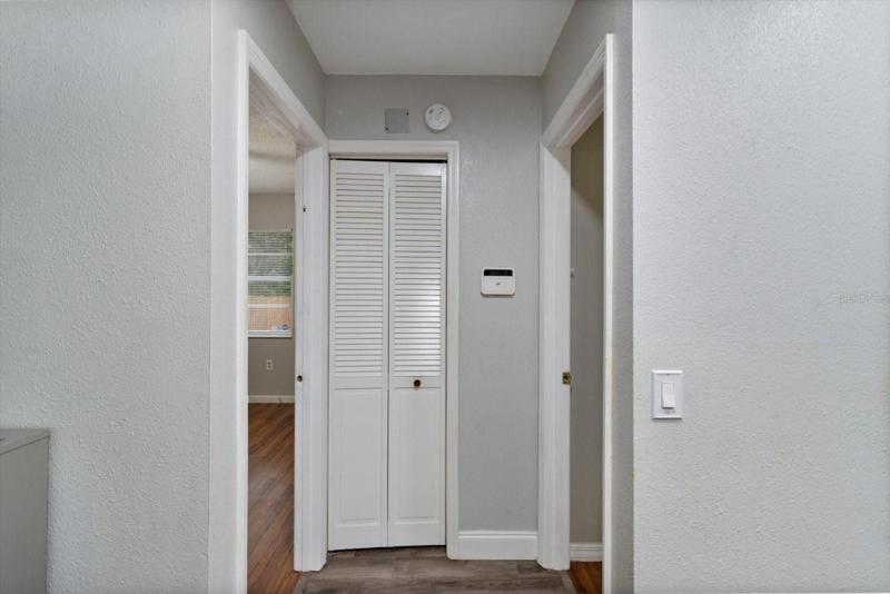 View from Dining Room into Hallway...Guest Bedroom 2 on Left and Master Bedroom on Right