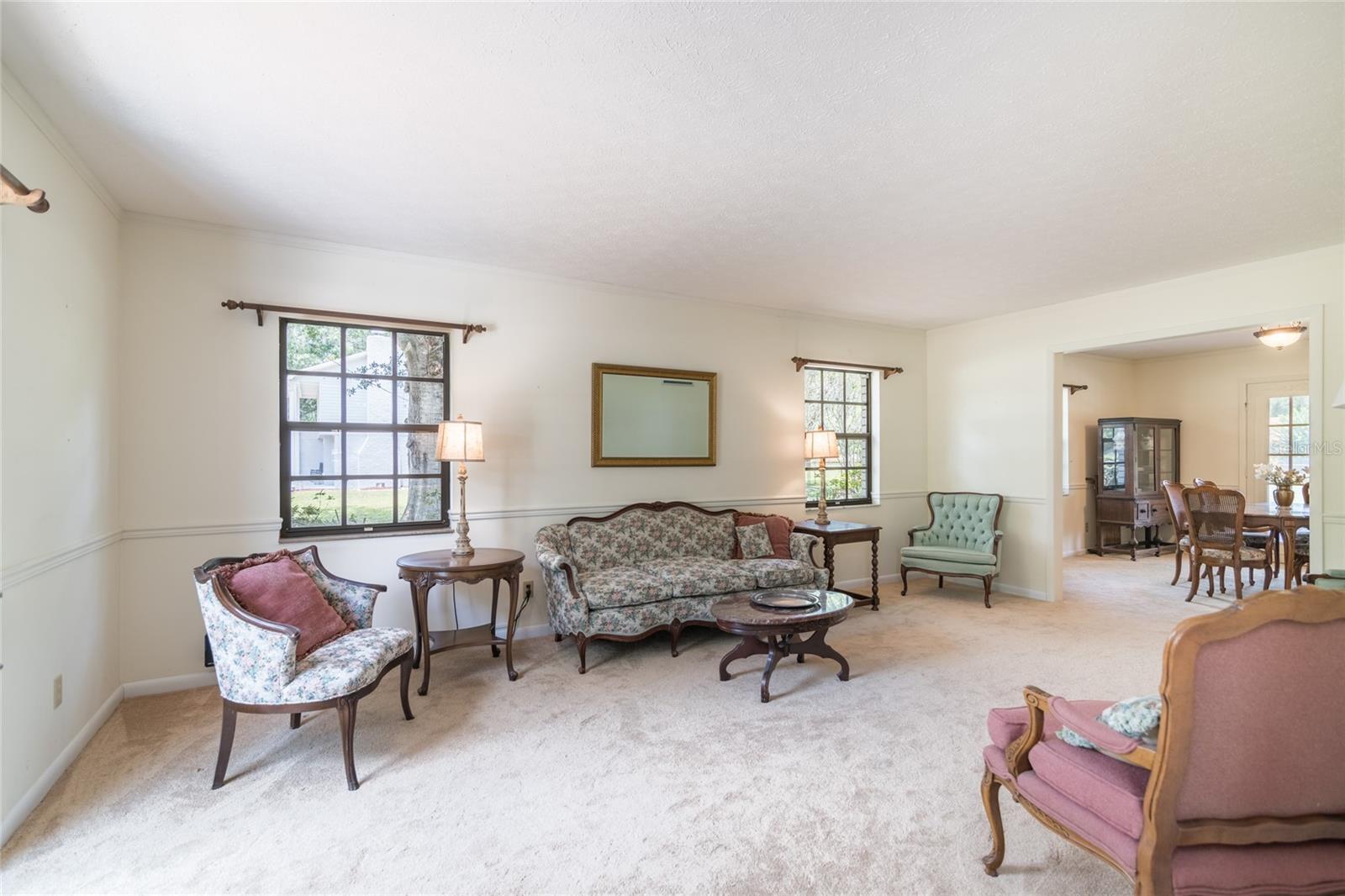 Large living room with lots of natural light!