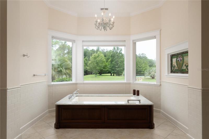 Downstairs Owner's Bathroom w/views of the pond