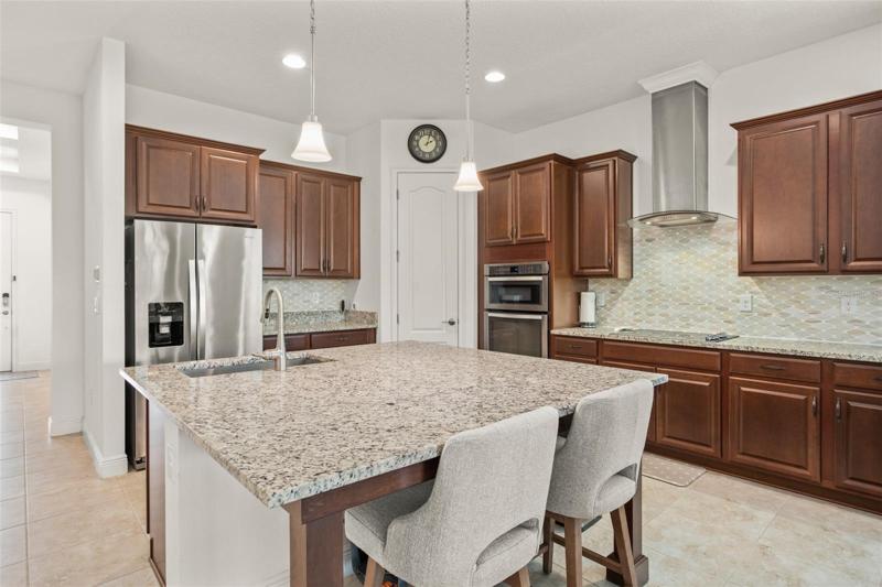 Eat-in island with room for chairs.