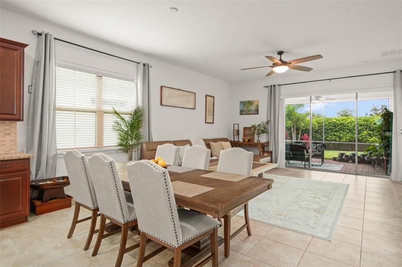 Bright dining area.