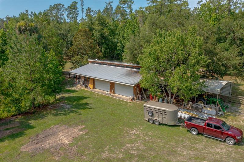 Aerial of Barn Building