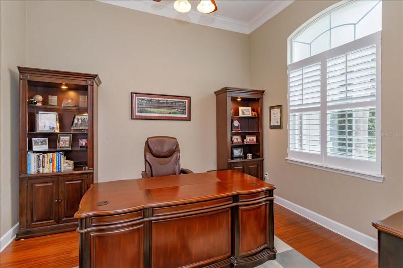 Office w/ plantation shutters