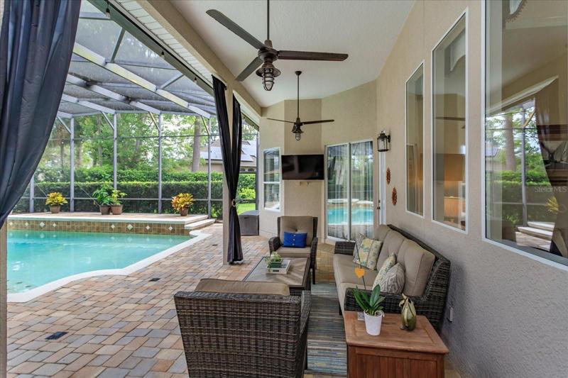 Covered, screen enclosed lanai