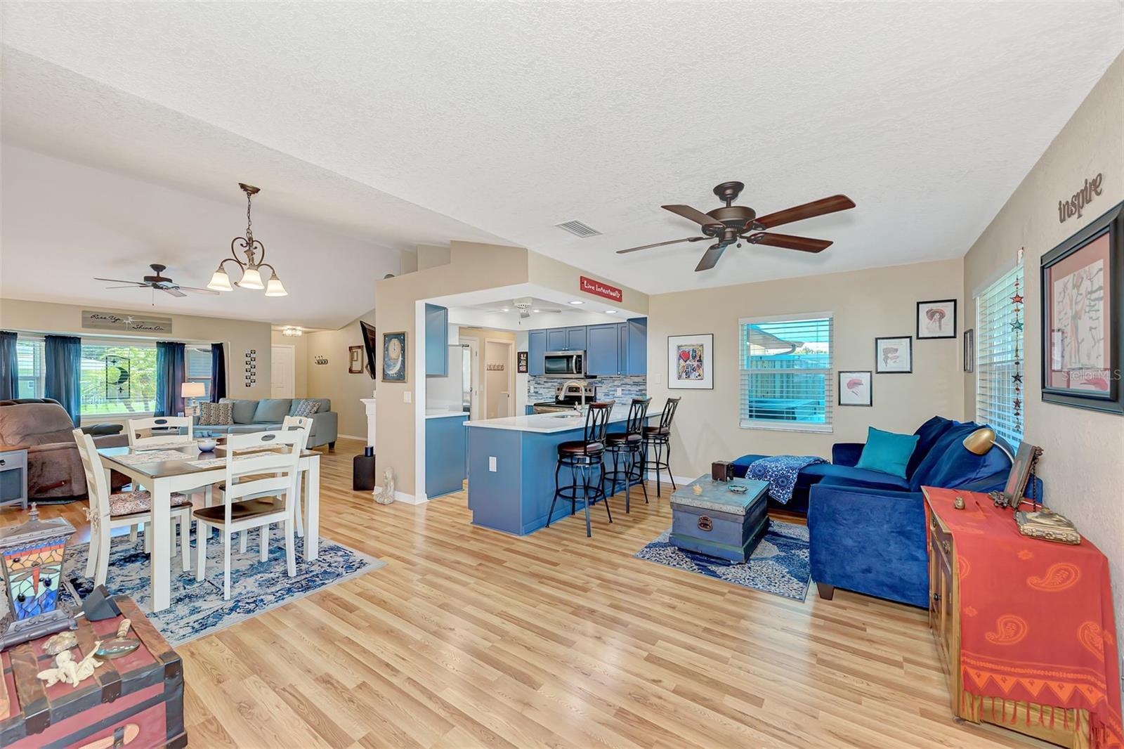 Open floor plan with flex space for an office area.