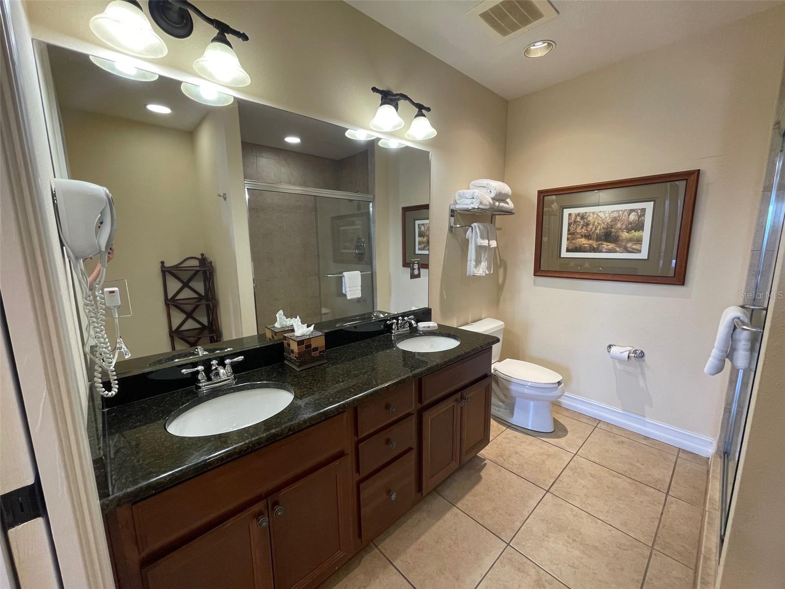 Master bathroom with double vanities
