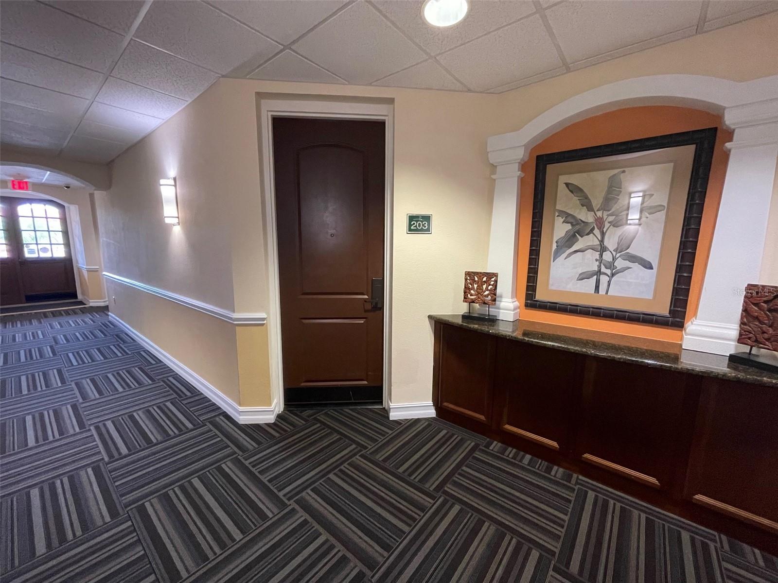 From Hallway to Front door of 203