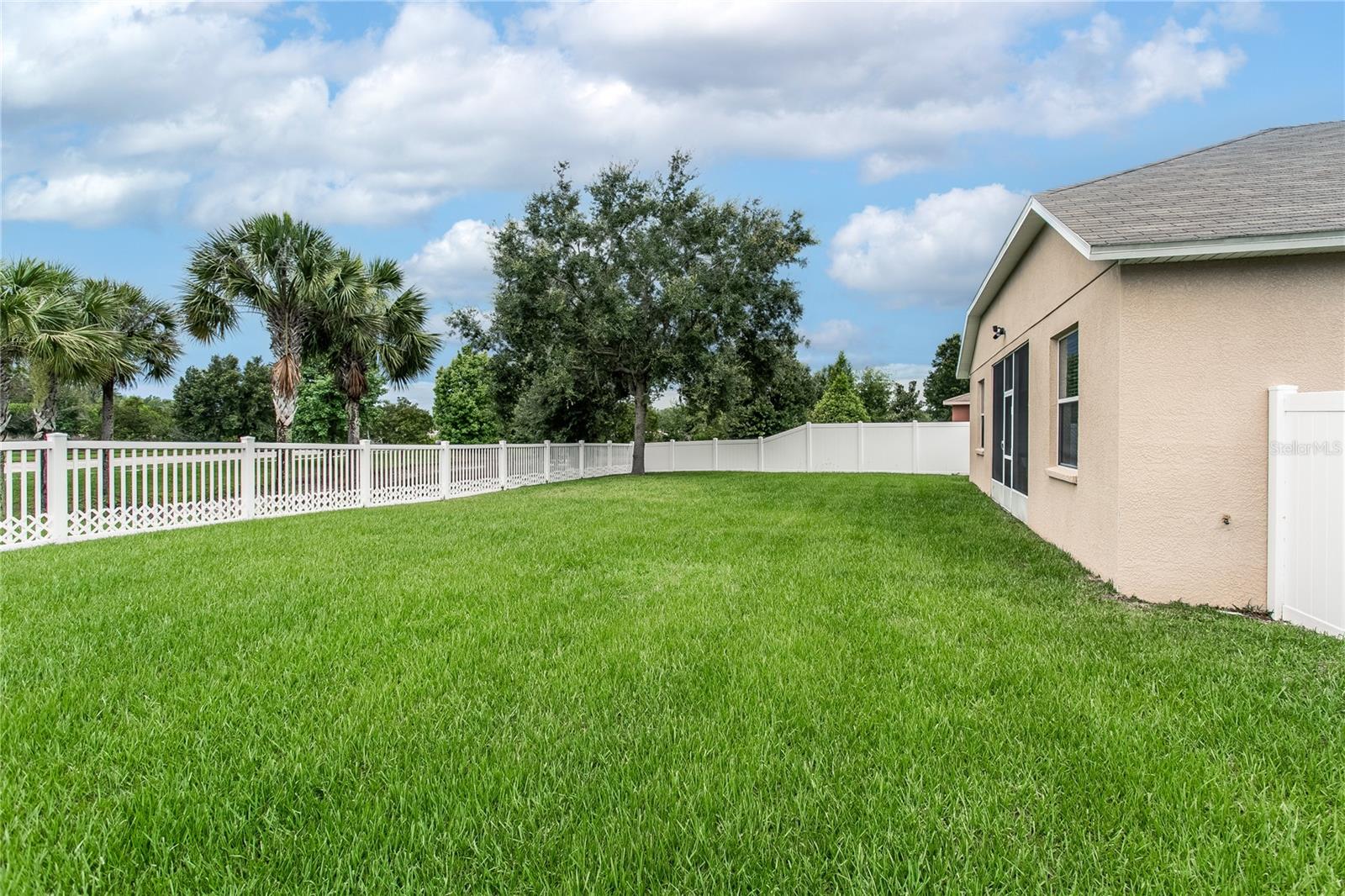 Large fenced in yard