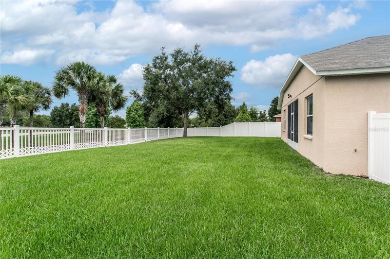 Large fenced in yard