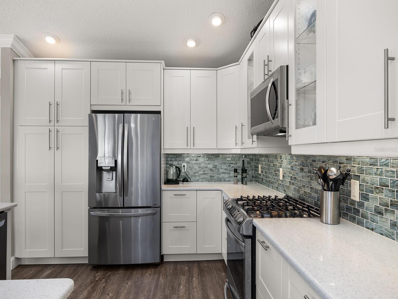 Sunning tiled backsplash