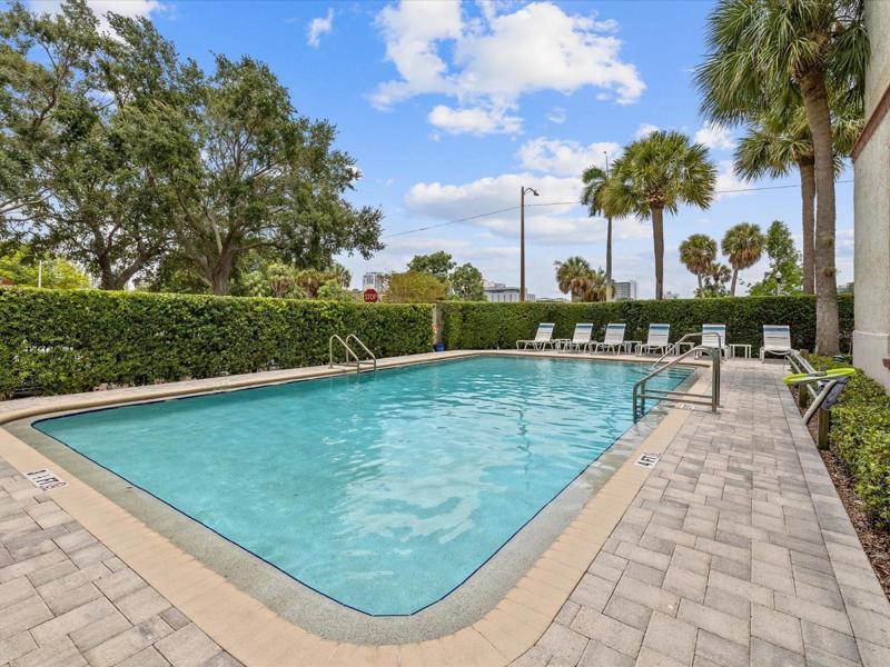 Amazing pavers surround the Pool and Lounge Area