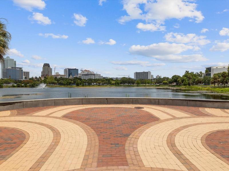 Incredible Paver Design looking out to the Amazing Mirror Lake