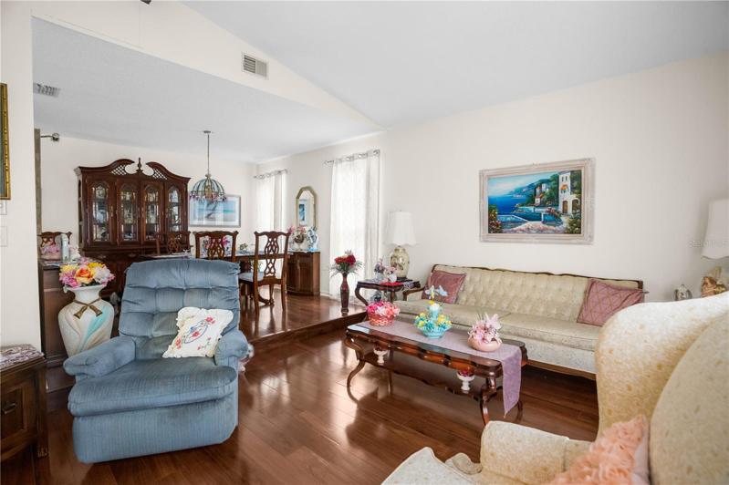 Step up from the Living Room into the Dining Room for a more Intimate Setting