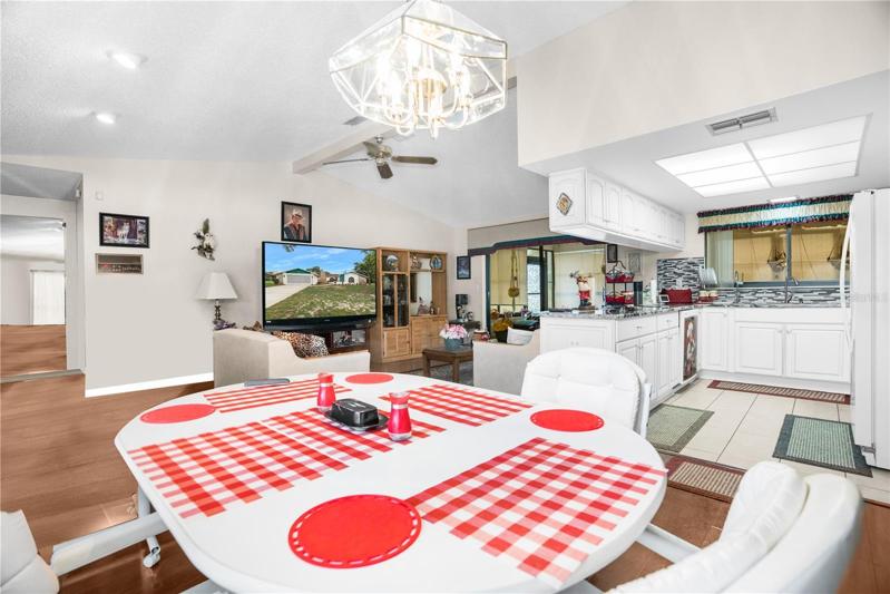 Breakfast Area overlooks the Family Room and Kitchen