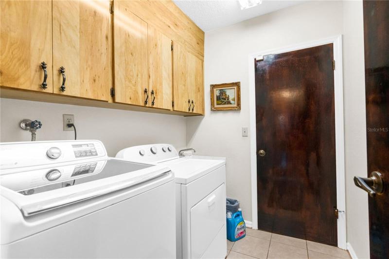 Inside Laundry Room with Cabinets for Additional Storage