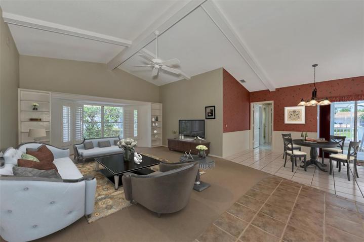 Vitually Staged Family Room and eating area in the Kitchen