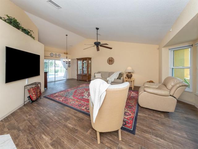 Great room with cathedral ceilings.