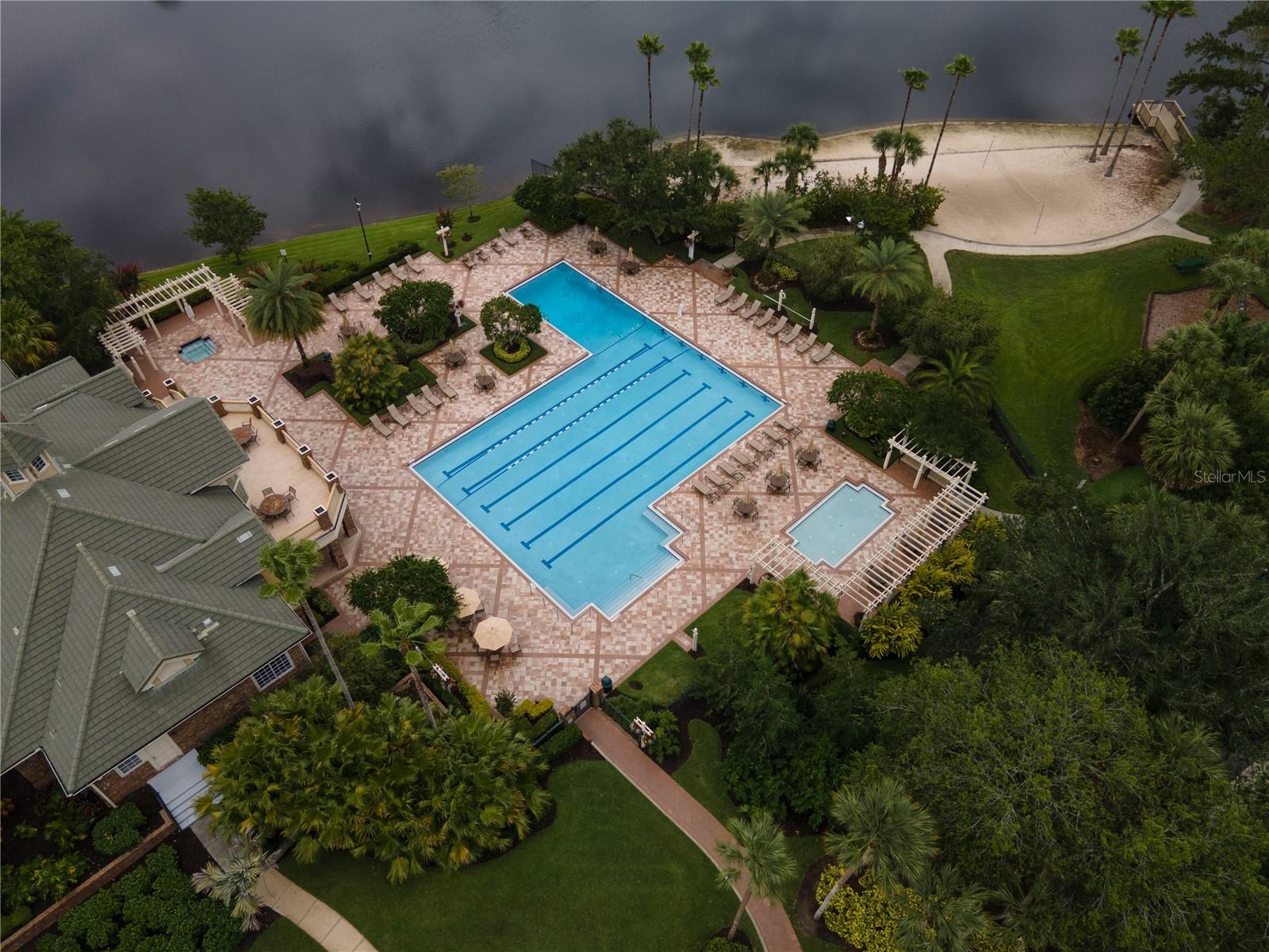 Clubhouse, pool, volleyball
