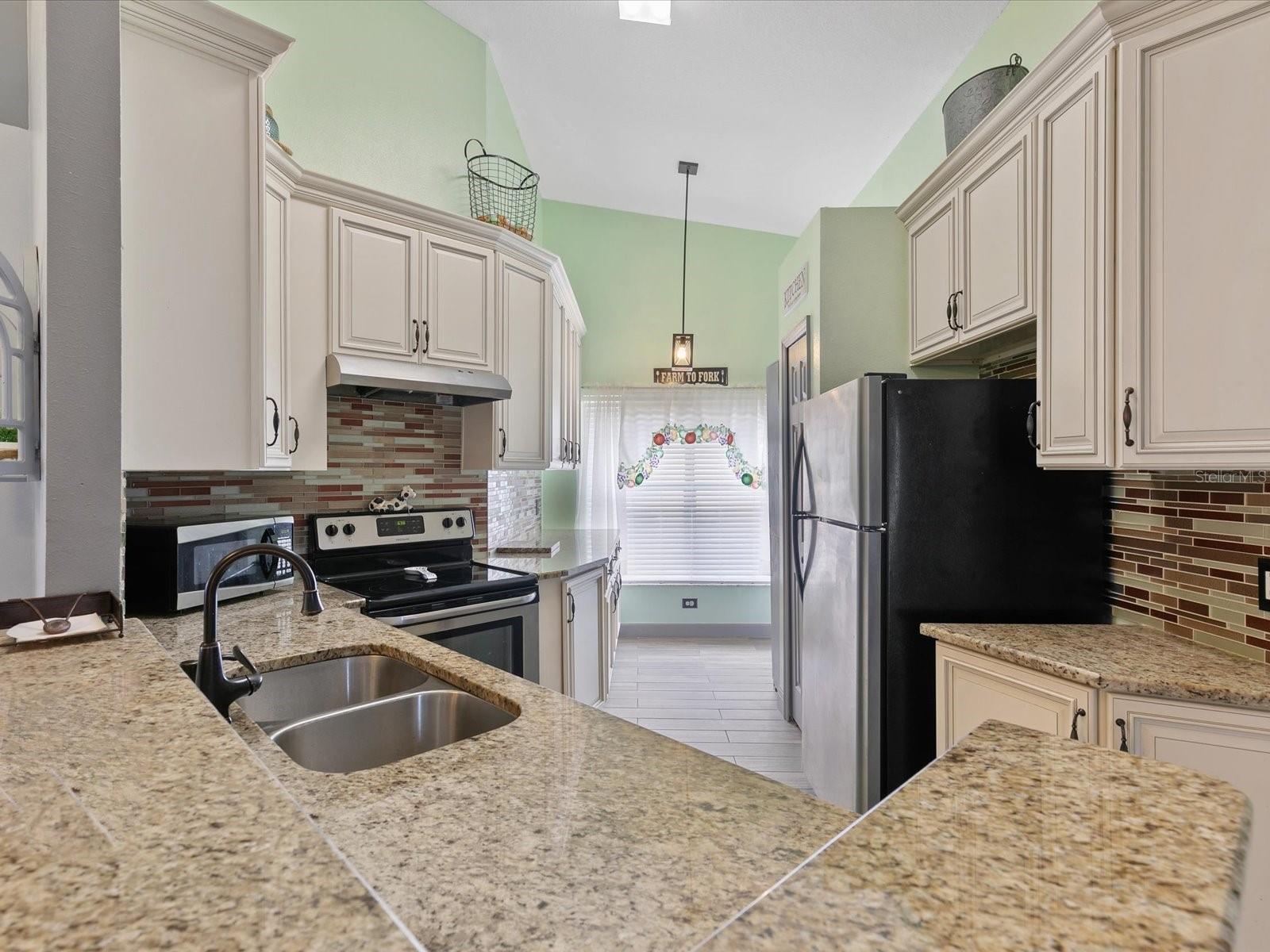 Kitchen with granite countertops