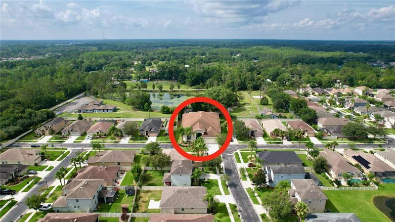Aerial Red Circle House