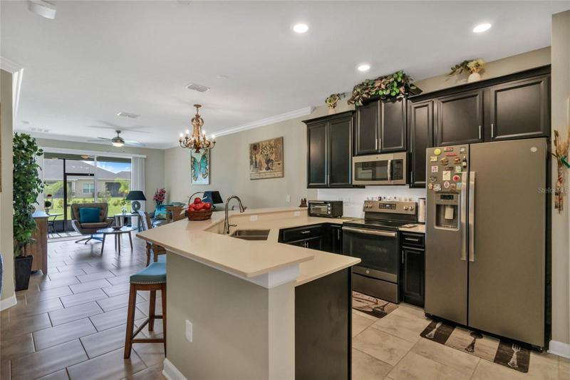 Kitchen features Recessed Lighting & Tile Flooring