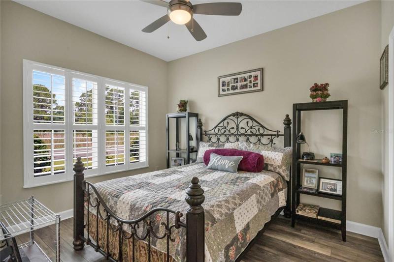 Bedroom 2 features plantation shutters