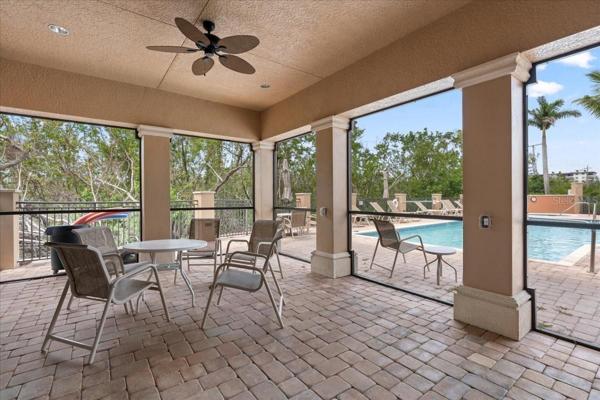 Community screened space overlooking pool area