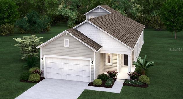 Artist rendering; illustration only; colors, features, and garage orientation will differ.