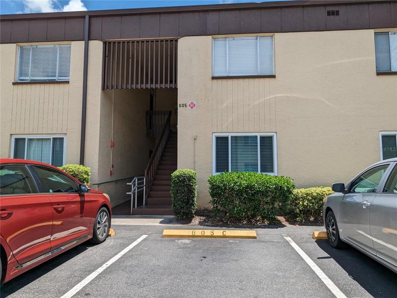 Front of the Condo Building & your parking space 605 C