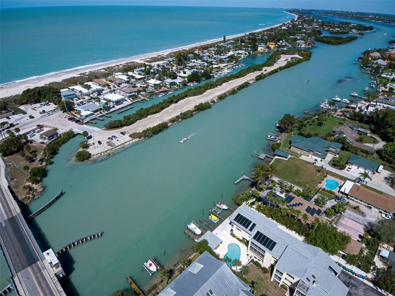 A SHORT WALK ACROSS THE BRIDGE AND YOU ARE ON  NOKOMIS BEACH, CASEY KEY