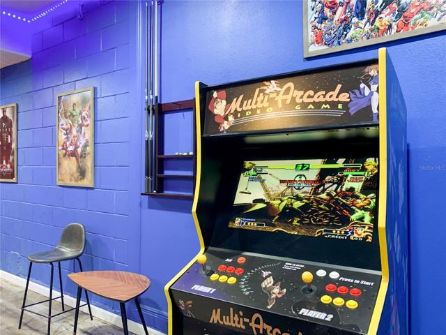 New game room created from the 2 car garage.
