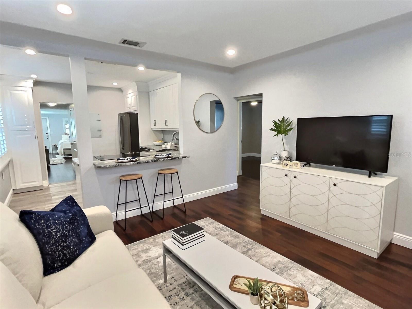Living Room and Breakfast Bar