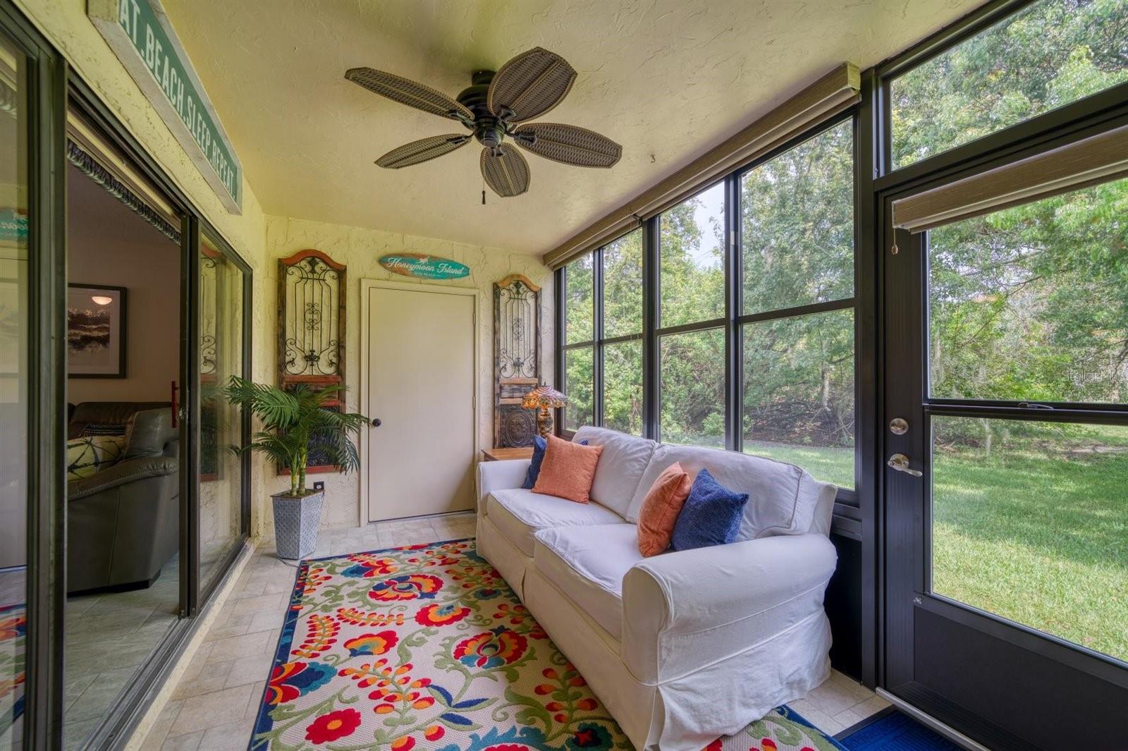Sunroom with Storage Closet