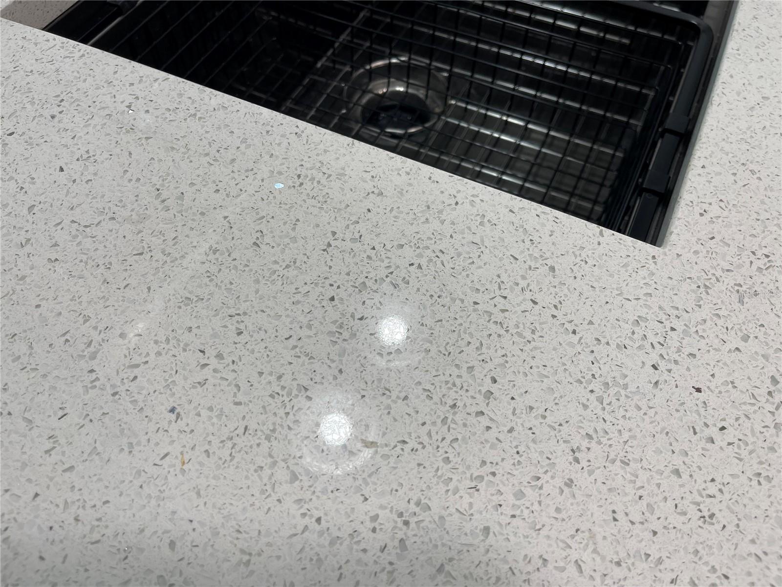 Quartz countertop in kitchen