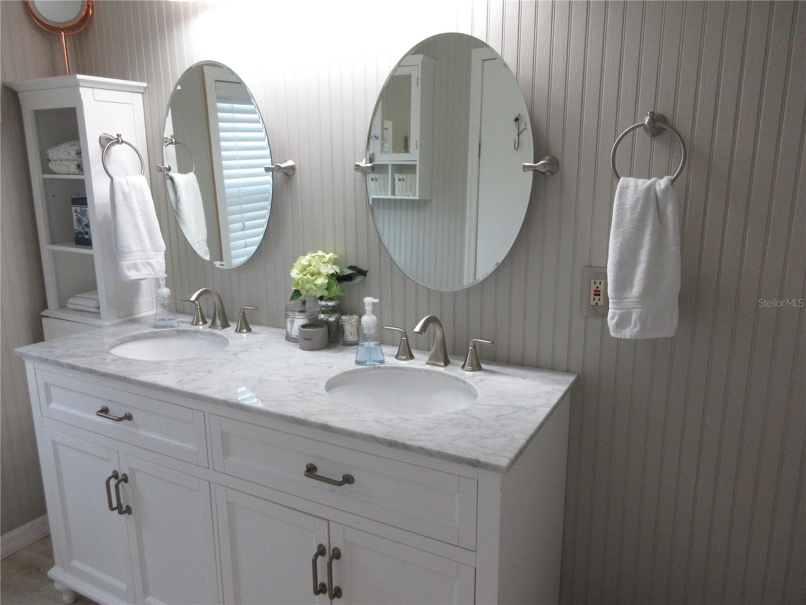 Master bath dbl vanity