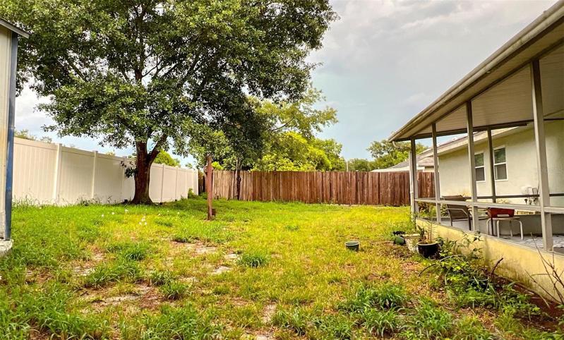 Backyard view from Left side of home