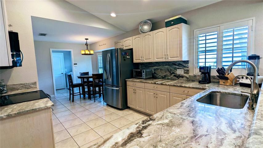 Granite countertops and backsplash