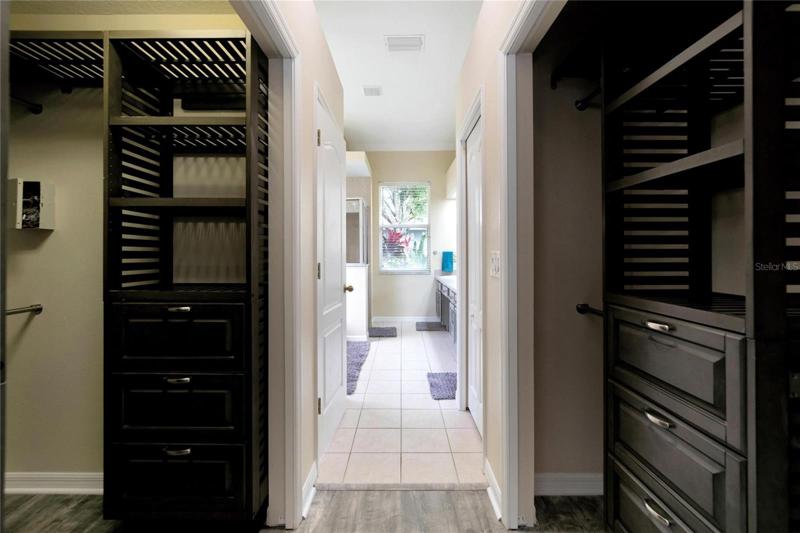 Master suite custom closets